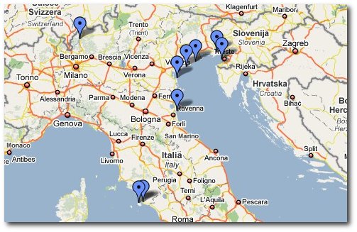 Mappa collaborativa dei campi di regata