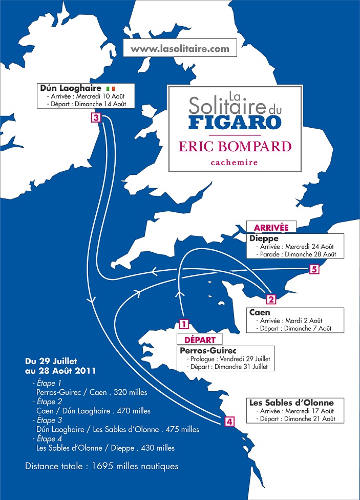 Mappa la Solitaire du Figaro 2011